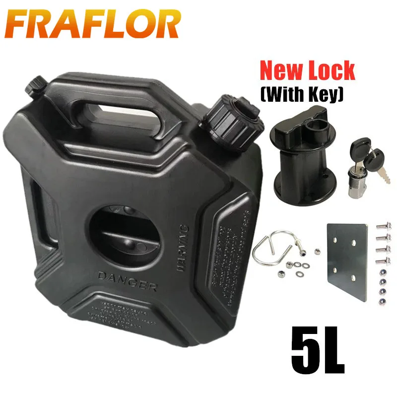 5l Liters Jerry Can Black Fuel Tank Can Car Motorcycle Spare Petrol Oil