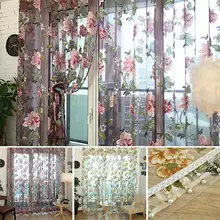1 шт. цветок вышитые полупрозрачные китайские ткани тюль прозрачные 3D окна шторы, домашний текстиль