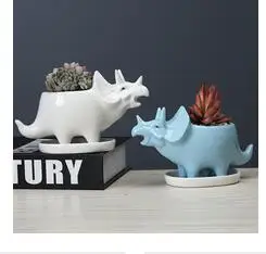 

DINOSAUR STATUE CERAMIC VASE CHILDREN'S ROOM DECORATION FLOWER POT TRICERATOPS POTTED PLANTS FLOWER ARRANGEMENT VASES FOR FLOWER