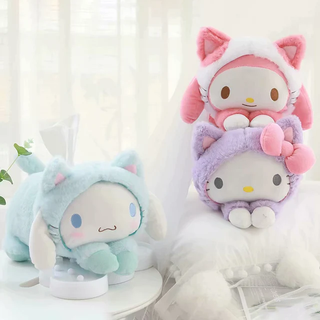 32*20cm Cartoon Transform Kitty/whit dog Warmer plush Cushion/Pillow Cute Melody/KT/Pig Tissue Box Kids/Girl Birthday Gifts 3