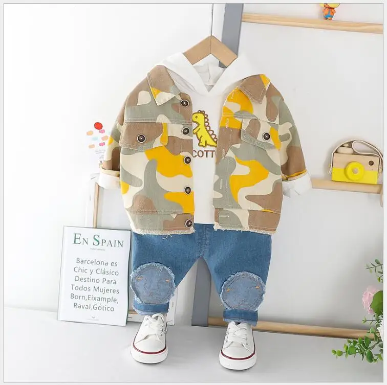 Toddler Boys Girls Clothes Suits Spring Children Baby Clothing Set Coat Hooded T Shirt Pants Sets Infant Kids Costume Suit