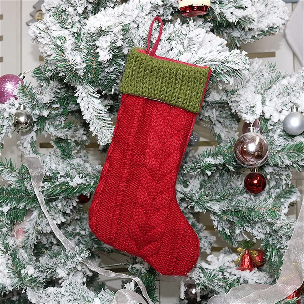 Christmas Stockings 12 inches Knit Christmas Stockings for Season Decor christmas tree decorations arbol de navidad navidad