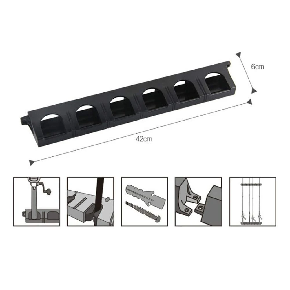Коллекция 6-rod Storage Frame настенный портативный держатель для удочки кронштейн аксессуары держатель фермы домашний дисплей фиксированный