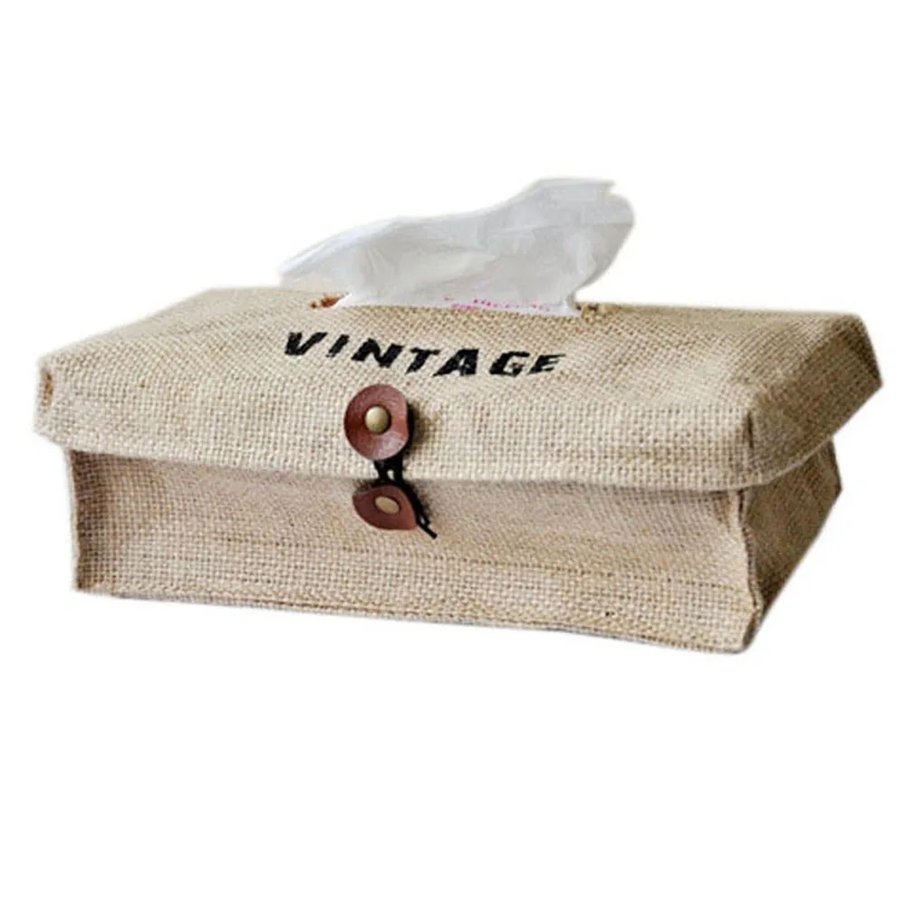Коробка для салфеток держатель из хлопка и льна диспенсер сумка хранения