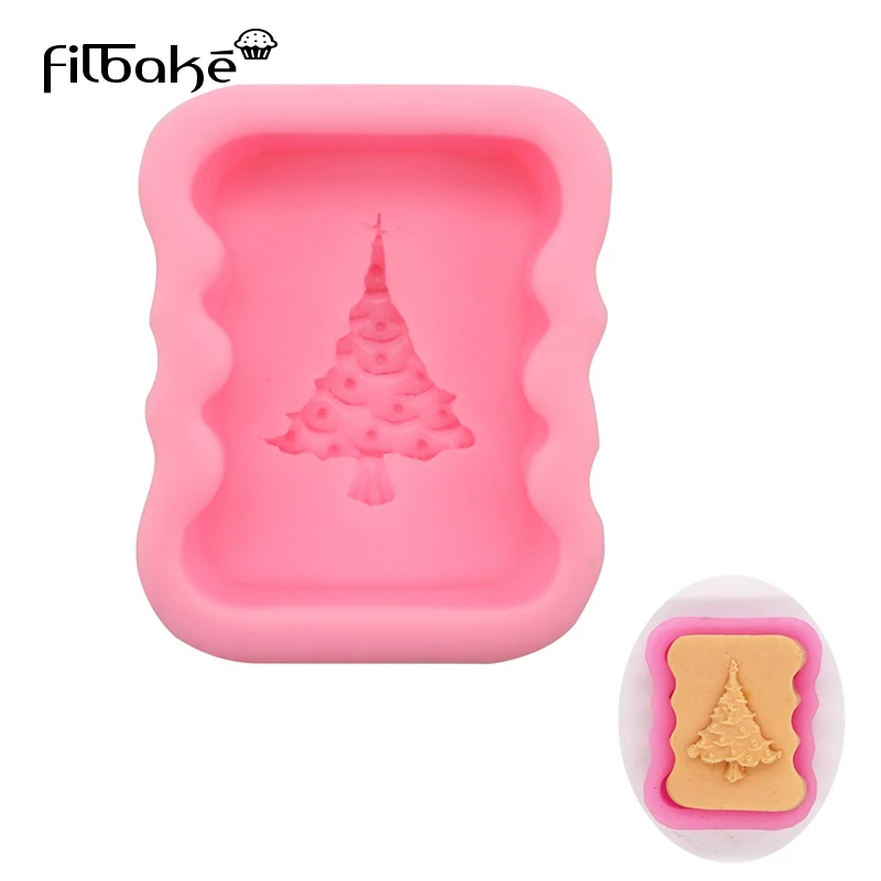 

Christmas Tree Silicone Cake Mold Craft Art Silicone Soap Fondant Cake Mould DIY Handmade Rectangular Baking Tools For Christmas