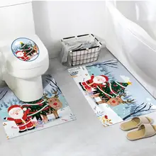 Рождество Санта Водонепроницаемый Ванная комната Противоскользящий пол в туалете стикеры Настенные Ванная комната Туалет Kicthen декоративные наклейки