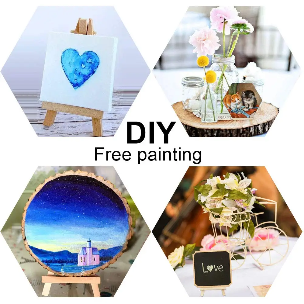 10Pcs Portable Wood Tripod Tabletop Display Easel for Artist Painting, Sketching, Displaying Photos, Decorative Plates and More