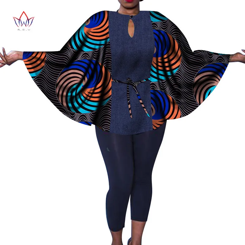 Африканский женский Bazin Riche Dashiki шаль Топ Дашики Африканский принт Топы рубашка размера плюс M-6XL Женская шаль аксессуары для одежды SP035 - Цвет: 8