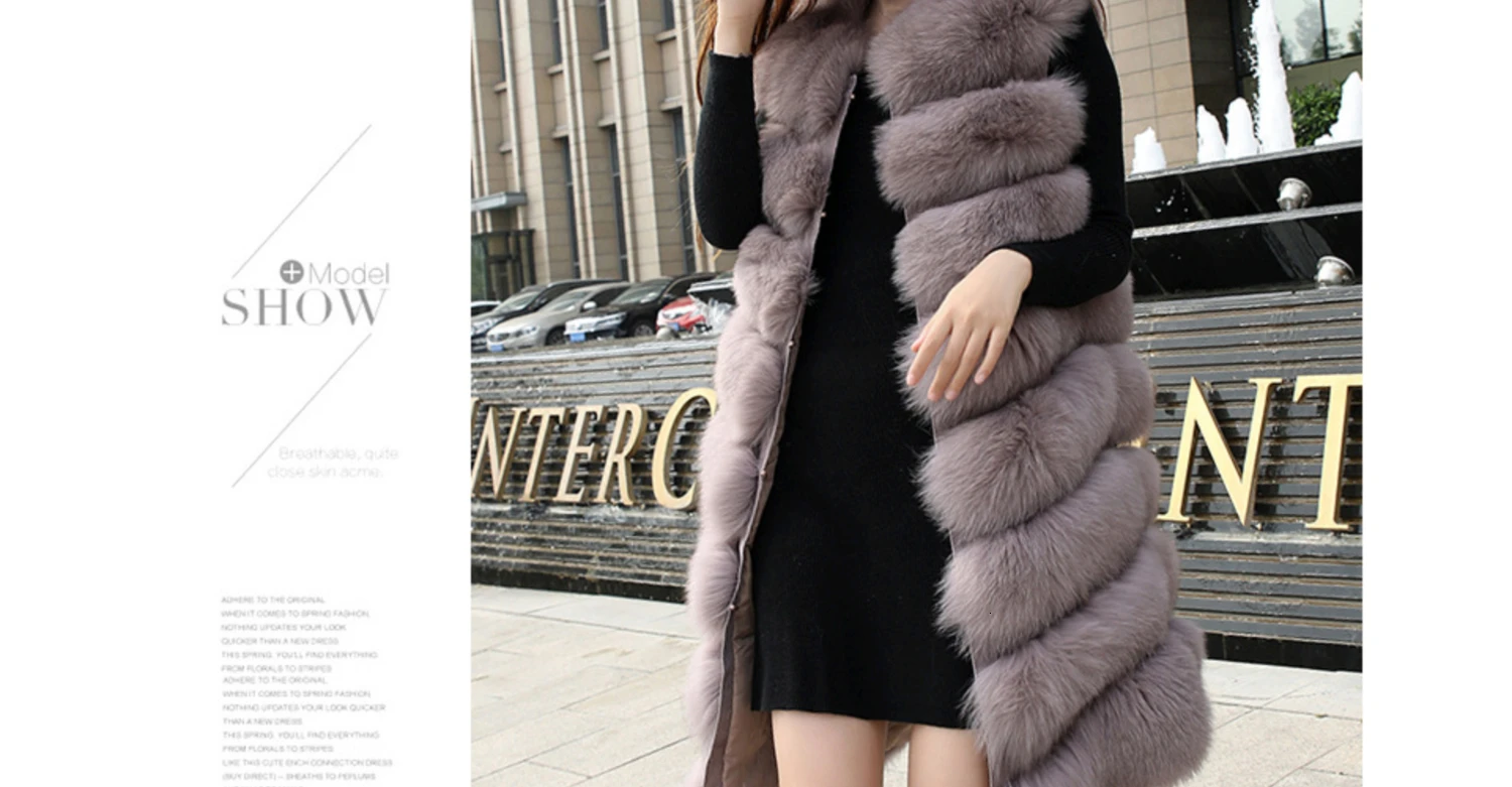 Perfect Real Fur Vests Long Winter Women Fur Vest Female Sleeveless Genuine Fur Vest Ladies Fashion Luxury Slim Warm High Quality 2019 33