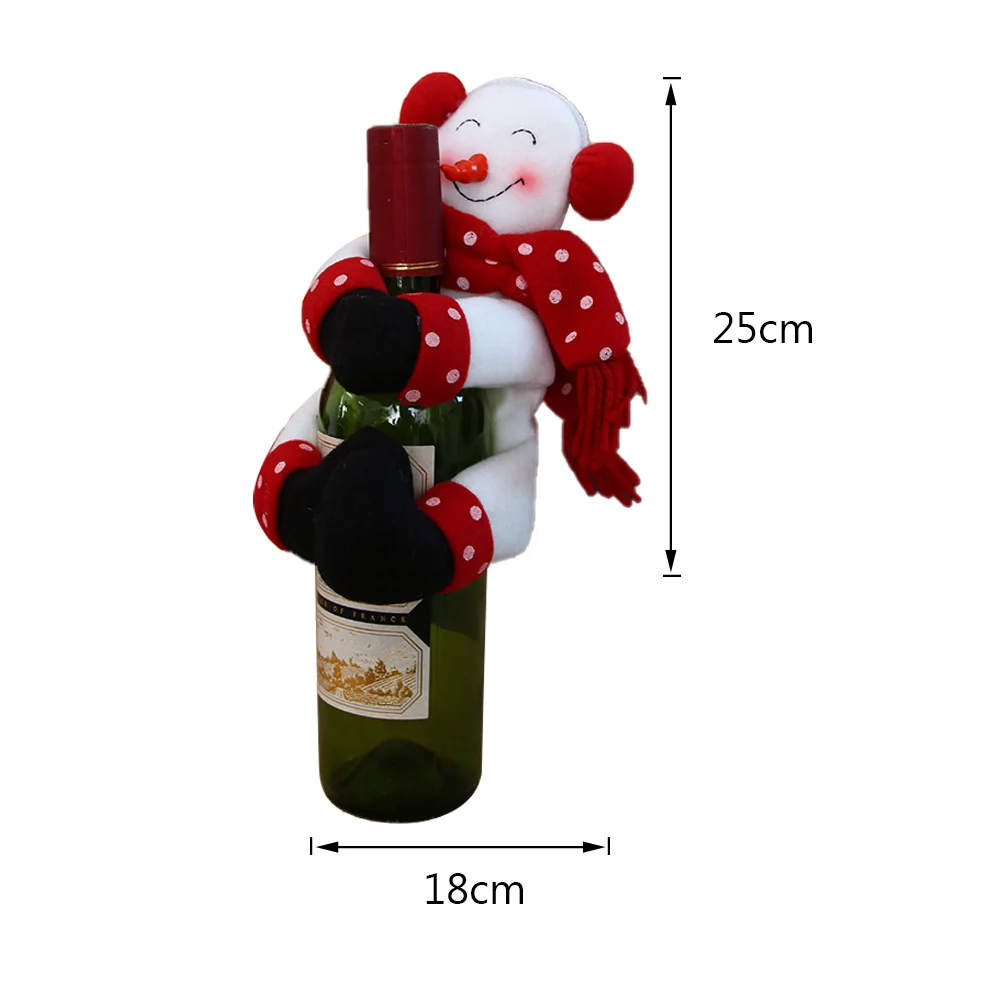 Год Рождество крышка бутылки вина колокольчик Санта Клаус кукла Декор на Рождество ужин вечеринка снеговик олень крышка бутылки декор кухни - Цвет: U 25x18cm