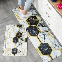 Кухонный напольный коврик нордический ins Противоскользящий маслостойкий дверной коврик Домашний коврик для ног ПВХ моющийся коврик в полоску