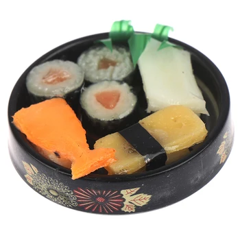 

1/6 Scale Miniature Janpanese Sushi Rice Roll for Dollhouse Decor Pretend food for blyth Barbies bjd dollhouse kitchen toys