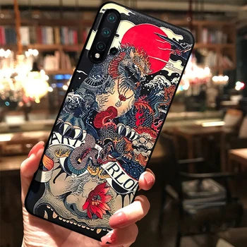 Перейти на Алиэкспресс и купить Для Huawei Honor 30 Pro Plus 9A V30 V20 20i Lite 9X Magic 2 Nova 6 5T 5i 7i Y9S чехол рельефный 3D рельефный мягкий чехол с защитой от царапин