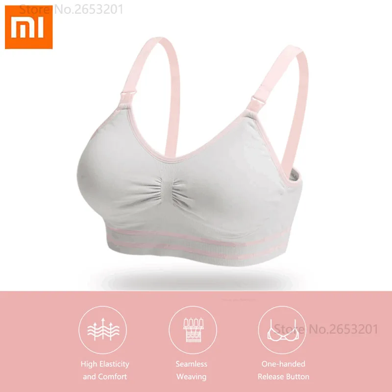 Xiaomi материнский 3D Бюстгальтер для кормления высокоэластичный бесшовный тканый без косточек комфортный не плотный расширенный дизайн Одноручные бюстгальтеры с пряжками