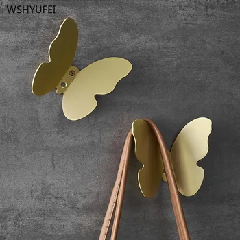 

Brass Metal Wall Hanging Hook Creativity Butterfly for Hanging Clothes Hat Scarf Key Butterfly Hanger Rack Wall Decoration