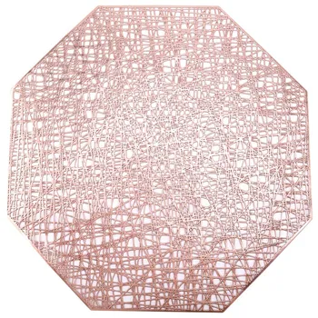 

PVC Placemats Octagon Waterproof Non Slip Table Mats Heat-Insulated Pad Coaster Home Decoration Table Mat 6 Pcs