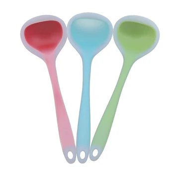 

New Creative Silicone Ladles Scoop Spoons Translucent Flexible Soup Spoons For Kitchen Home Heat-Resistant Non-Stick Utensil