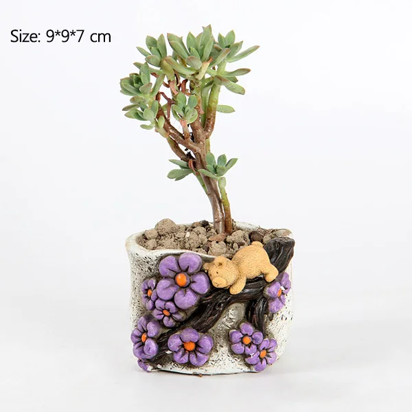 4-Only Flower Pot Strongwell корейский Медведь Тисненый Цветочный горшок цемент мясистая ручная роспись цветочный горшок скандинавские украшения дома аксессуары подарок - Цвет: 4-Only Flower Pot