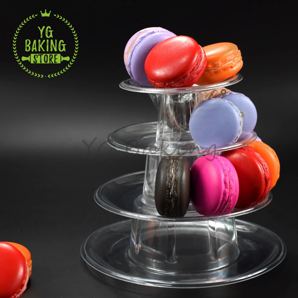 4/6 Layer Macarons Display Tower Wedding Fondant Cake Decorating Supplies PVC Macaron Tower Stand Fondant Kitchen Cake Tool