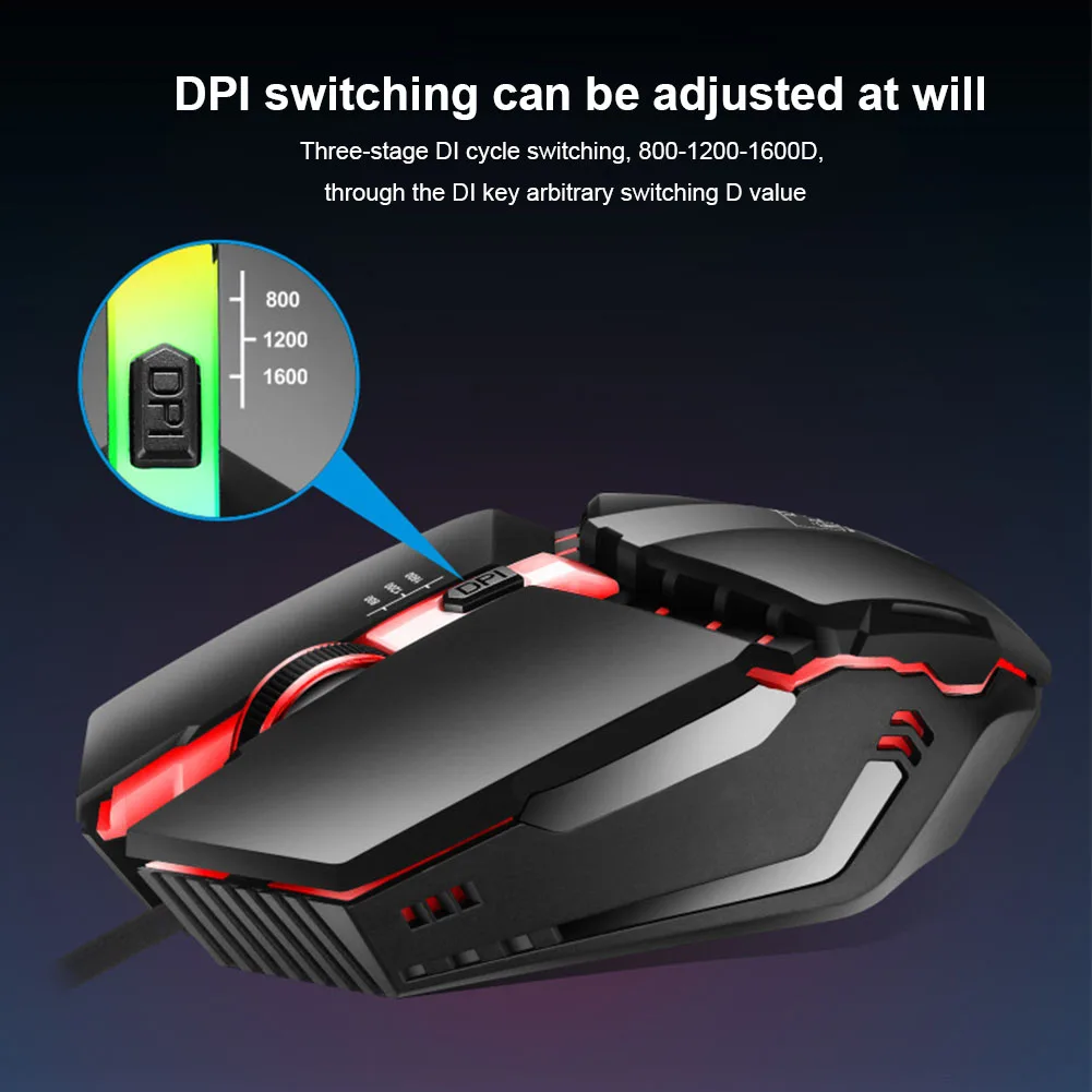 K3 ABS Высокая чувствительность ноутбук USB Проводная игровая мышь 7 цветов освещение 4 клавиши бесшумные аксессуары мыши профессиональные светящиеся