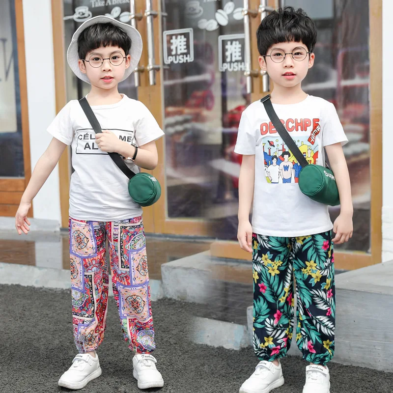 Hot Selling CHILDREN'S Trousers Lantern Pants Anti Mosquito Pants Air Conditioner Pants Thin Baby Girls Cotton Silk Dance Pants