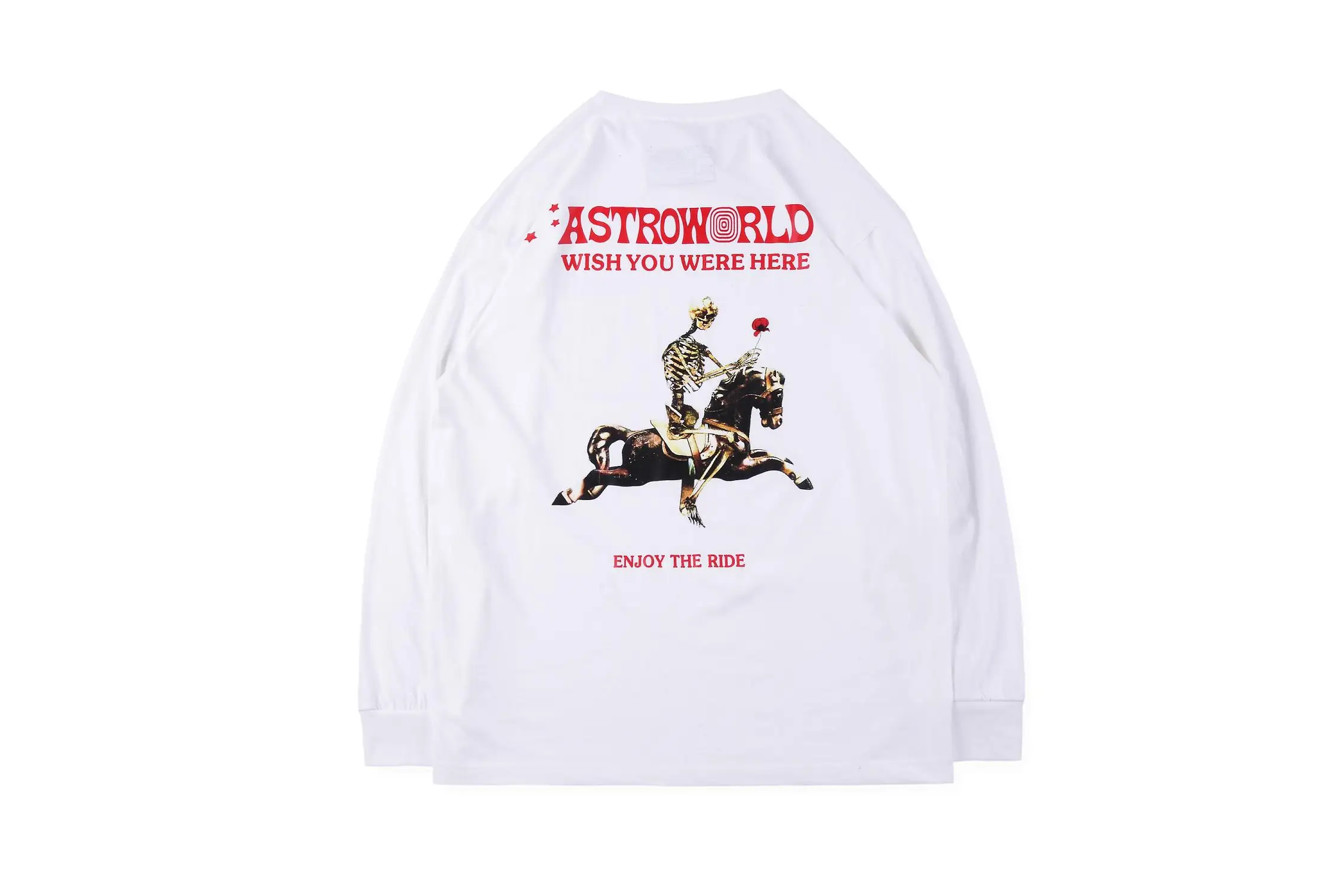 19SS с изображением Трэвиса Скотта ASTROWORLD рубашка с длинными рукавами MSG Knicks Wish You Here Harajuku уличная хип хоп астромир футболки мужские - Цвет: 1B