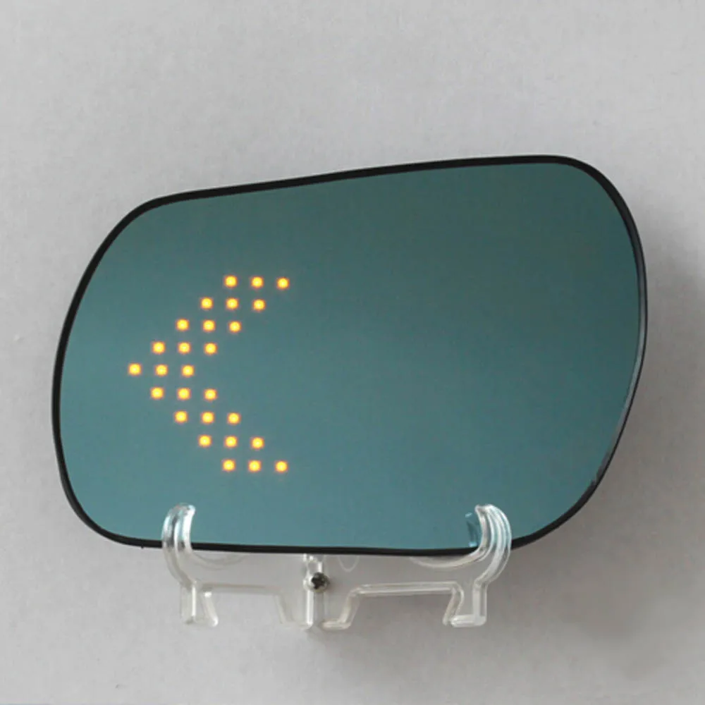 Multi curvature blue wide angle led arrow turn signal heat defog door