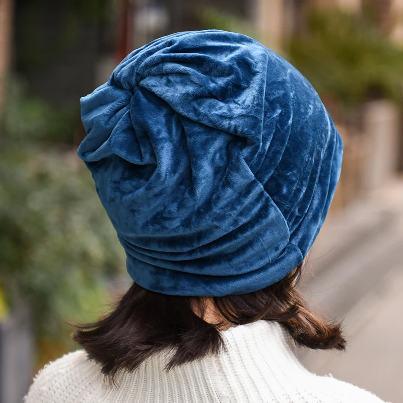 Fashion Women Beanie Hat Casual Solid Color Hats For Female Spring Autumn Skullies Winter Cap Scarf 4 Way To Wear Bonnet Gorro