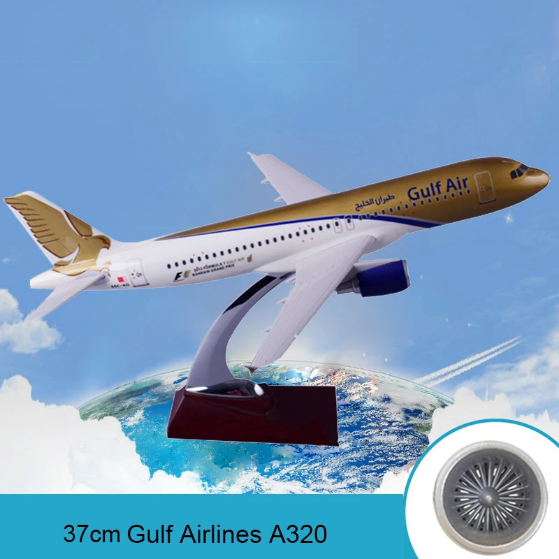 37 см Смола Галф Воздушный самолет модель A320 самолет Airbus Модель Международный Галф модель самолета Airways стенд Ремесло модель