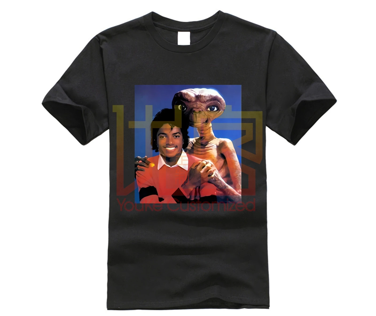 

Michael Jackson & E.T T Shirt Shirts Tee Vintage Retro Thriller Men High Quality Tees Top Tee T-Shirt Harajuku Streetwear