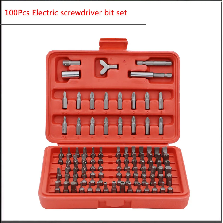 

100pcs High quality electric screwdriver bit batch header connecting rod sleeve set cross single plum blossom head star