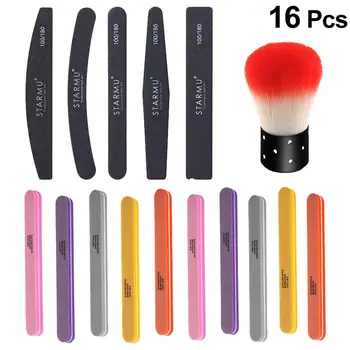 

1 Set Nail Polishing Strip Nail File Sanding Block Brush Set Durable Nail Art Polisher For Man Woman Home Travel
