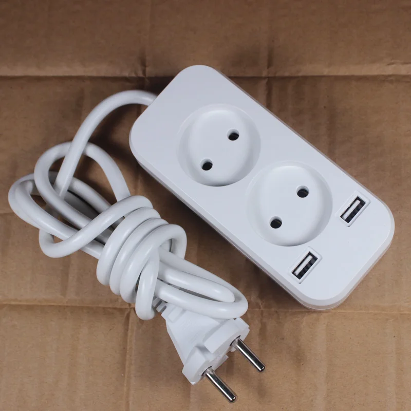 Новая одежда для маленькой девочки 2 слота Европейский 2A 5В USB удлинитель розетка с 1,5 м кабель CCA категории FE-03-1.5