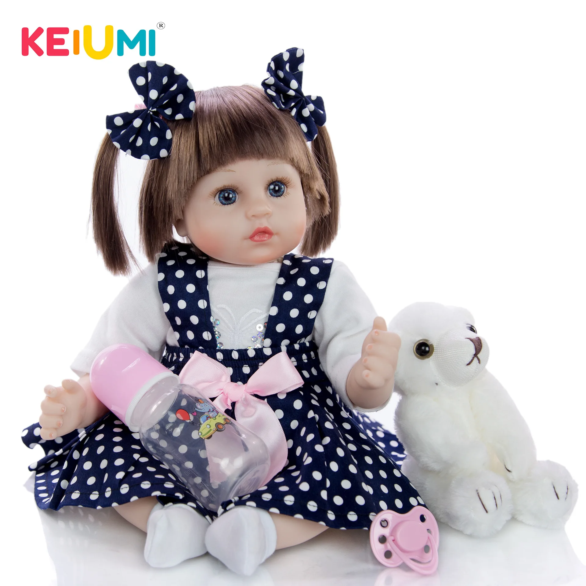 

Keiumi 18-Inch Cloth Body Model Infant Soft Silicone Reborn Baby Doll Reborn Baby Children Playmate