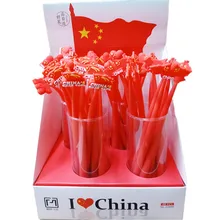 48 шт./упак. с черными чернилами с надписью «I love Китай Китайский флаг гель канцелярские принадлежности для творчества ручка офисные школьные принадлежности, блокноты в знак ручка подарок промотио приз