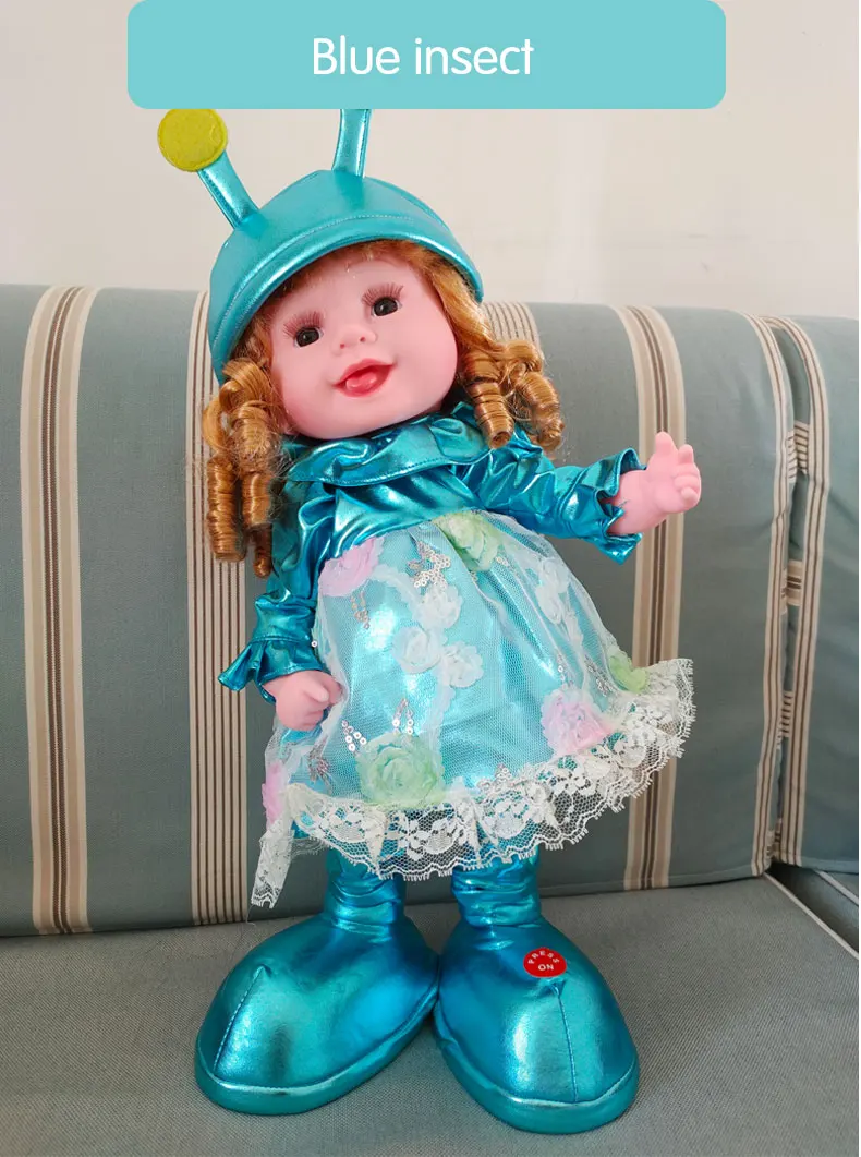 Детские блестящие куклы, игрушки, 3Y+ Электрический поет и танец, 42 см., модные, крутые, моргнут, кудрявые, для девочек, забавные подарки на день рождения