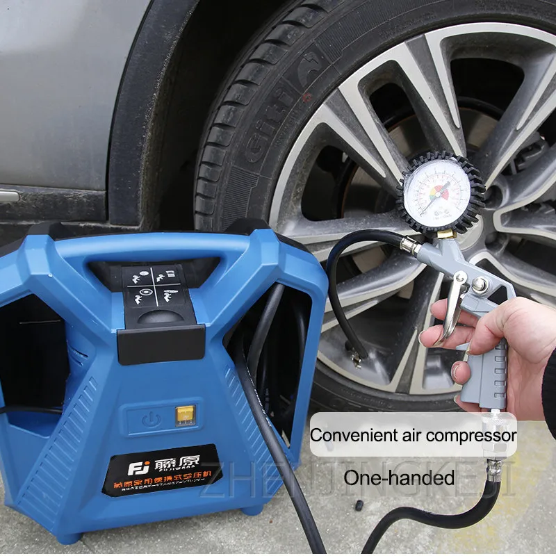 

220v Electric Air Compressor Portable Home Nflator 1.1KW No Fuel Fast inflation Tools DIY Spray Paint Automatic Manometer