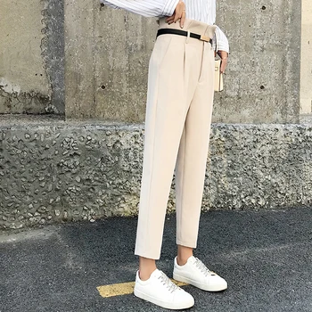 

OL Style High Waist Women Harem Pant Sashes Work Business Trousers Casual Female Pants Pantalones Mujer 2019 Spring