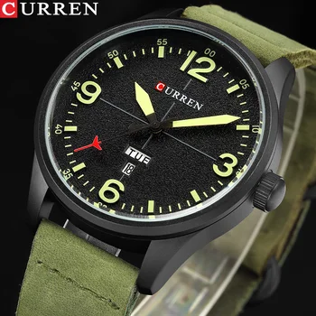 

CURREN Mens Watches Leather Fashion Business Quartz-Watch Men Wristwatch Display Date Week Male Clock Relogio Masculino Hodinky