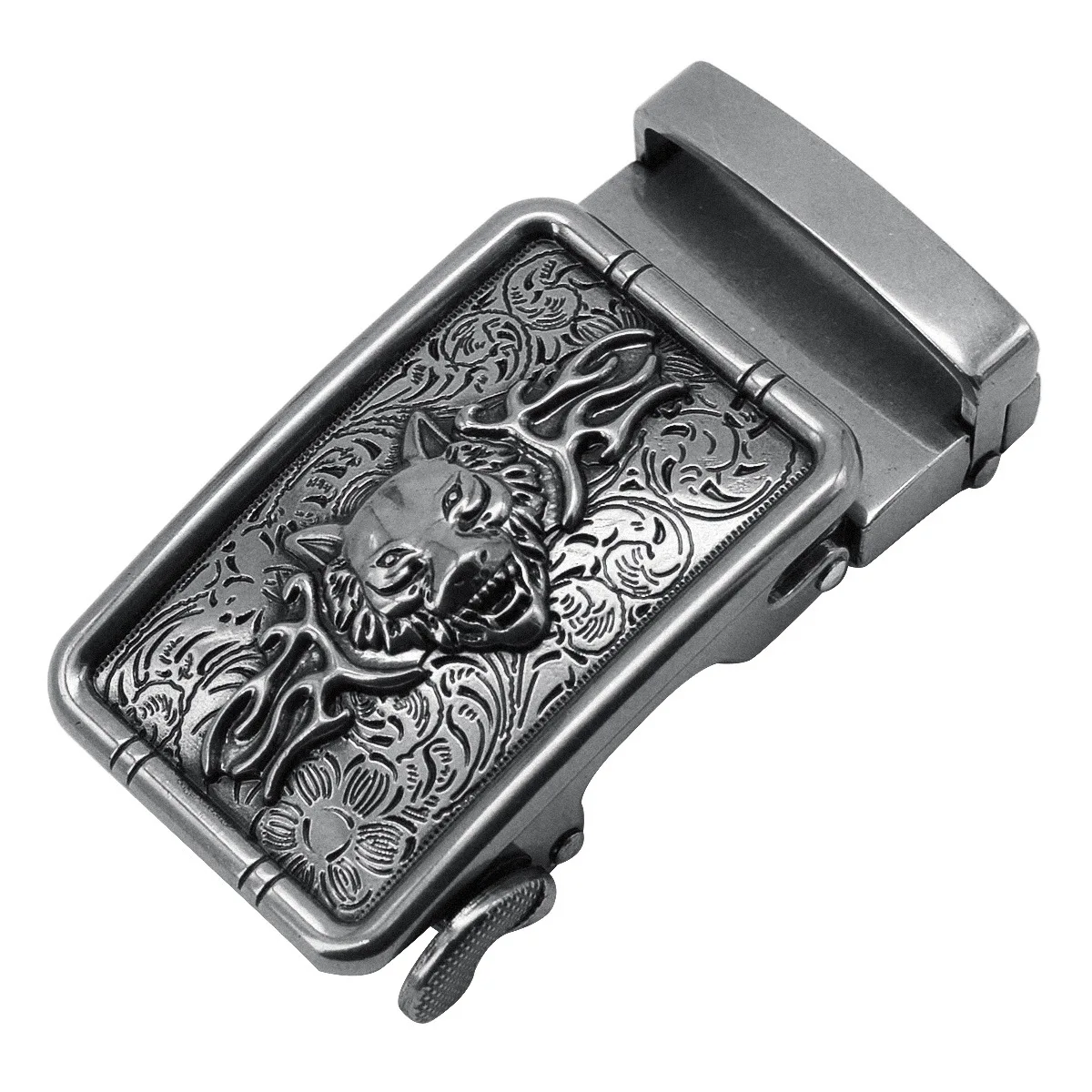 silver Wolf Totem Орел, волк, голова, пряжка, оборудование, Бизнес Пояс, ведущий ремень, пряжка, голова, автоматическая пряжка, голова, мужской кожаный ремень, пряжки - Цвет: silver Wolf Totem