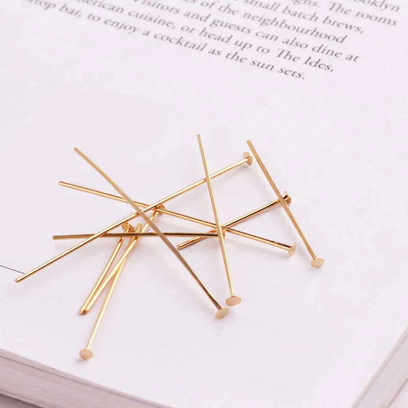 

100pcs gold-plated copper plating color retention pin connector pin t hand diy accessories fitting a metal material beads