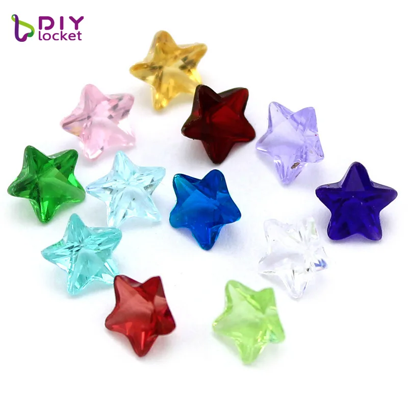 

120PCS 5mm "Star" Birthstone Floating Charms For Floating Pendant LSFC111*120