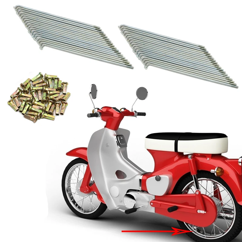 Pack 36 Spokes and nipples for Honda cub C50 C70 C90 C100 SS50 90 