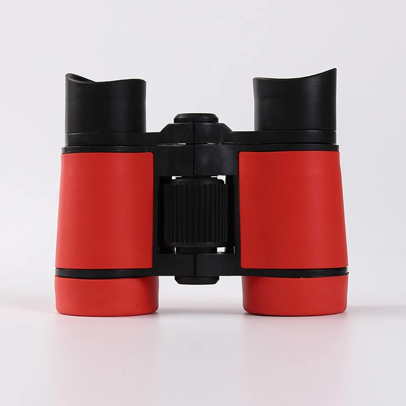 Red Резиновые 4x30 пластиковые детские бинокли карманный размер телескоп увеличение для детей уличные лыжные игры мальчики девочки игрушки подарок - Цвет: Red