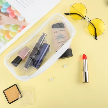 

1 PC PVC Transparent Waterproof Makeup Bag Zipper Large Capacity Women Cosmetic Purse Storage Makeup Bag Make Up Organizer