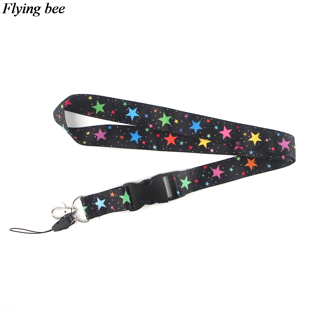 

Flyingbee цветной Звездный ремешок для ключей, ремешок для телефона, модный ремешок для шеи, ремешки для удостоверения личности, ключи для телефона X0870