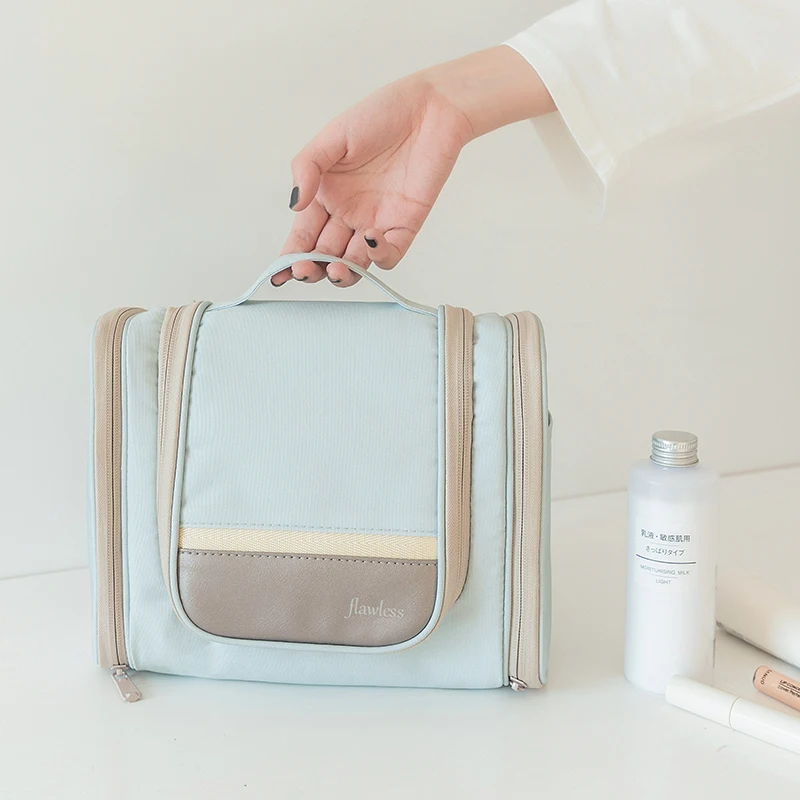 

Waterproof Nylon Travel Organizer Bag Unisex Women Cosmetic Bag Hanging Travel Makeup Bags Washing Toiletry Kits Storage Bags