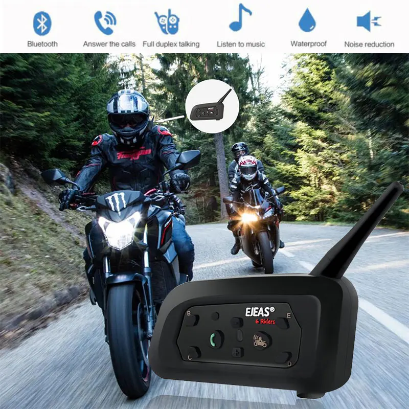 Vehemo полнодуплексный V6 Pro Bluetooth система внутренней связи для шлема рация водонепроницаемый уличный спортивный мотоциклетный домофон FM