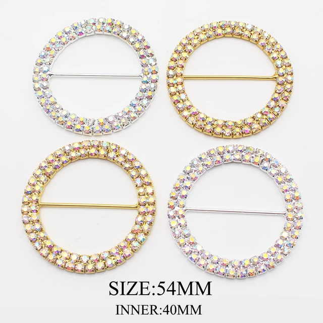 New Size 5Pcs/lot 4cm Double row AB Rhinestone Buckles Add a Touch of Elegance to Your Accessories