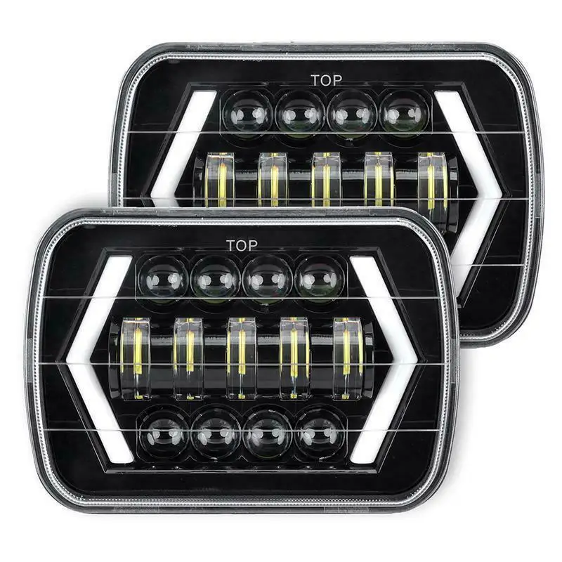 OKEEN 7 дюймовый светодиодный головной светильник для Toyota, Nissan, пикапа 12V 24V LED DRL указатель поворота светильник высокий низкий пучок налобный фонарь для Форд F250 GMC - Цвет: 2 pieces